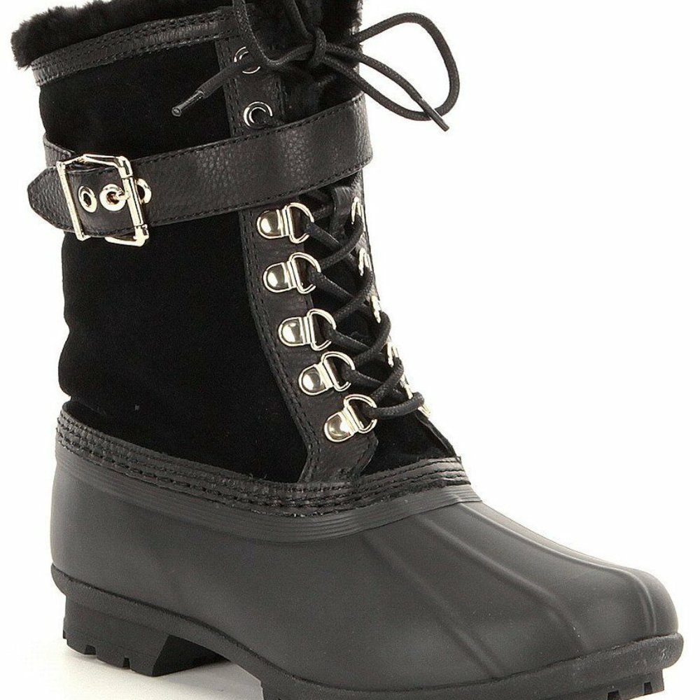 Antonio Melani Lawsys US Sz 7 Black Zip Faux Fur